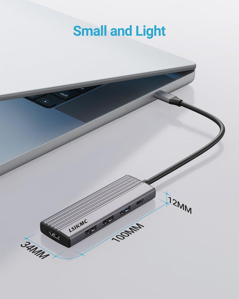 USB C Hub, 5-in-1 USB C multi-port adapter for MacBook Pro,USB C to HDMI Hub dongle, with 4K HDMI,100W PD, 3*USB 3.0,USB C adapter compatible with...