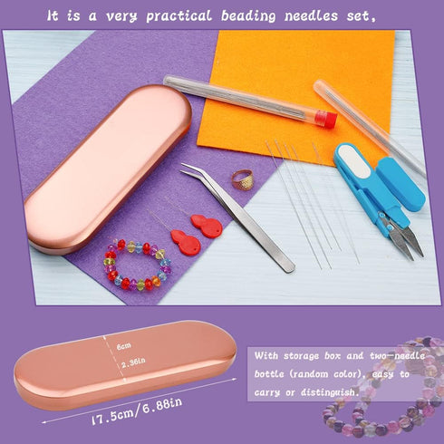 100 Pcs Beading Needles Set,75 Pcs Long Straight Beading Thread Needles 18 Pcs Big Eye Beading Needles with Threader, Needle Bottle, Yarn Scissors...