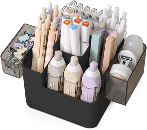 Desk Organizers Pencil Holder?4 Compartments+2 Removable Box, Pen Holder Storage for Office, Home, School, Classroom Accessories, Organization and...