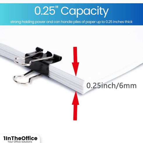 1InTheOffice Mini Binder Clips, Paper Clamp, Metal Binder Clips, Document Binder Clip, Black, 0.6", (144 Pack)...