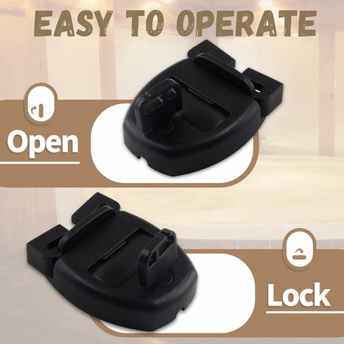 4 Sets Spa Tub Cover Clip Replacement Kit, Spa Hot Tub Cover Clip Lock Kit Replace Broken Latches Repair Kit for Spa Cover Straps with Keys & Hard...