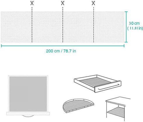 Shelf Liner Drawer Liner Non-Slip Mat Shelves Liners 12" X6.5’ Grid Pattern PVC Non-Adhesive Grip Liner Anti-Slip Mat for Kitchen Cabinets Wire Sh...