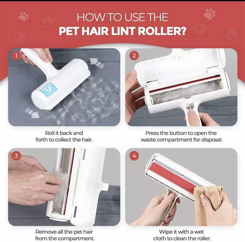 Pet Hair Roller Remover, Double Sided Pet Hair Lint Roller Pet Roller Hair Remover,Cat and Dog Hair Remover for Furniture, Couch, Carpet, Car Seat...