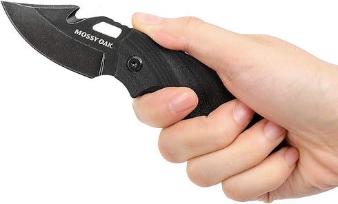 Mossy Oak Mini Folding Pocket Knife, 2.5-inch Stainless Steel Drop Point Blade - G10 Handle EDC Multifunction Tool with Bottle Opener and Glass Br...
