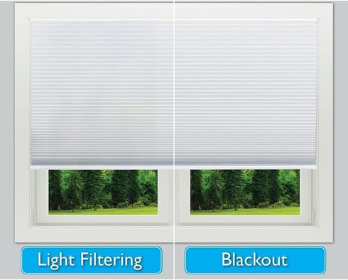 Redi Shade No Tools Easy Lift Trim-at-Home Cordless Cellular Blackout Fabric Shade Natural, 30" W x 64" L, (Fits windows 19"- 30")...