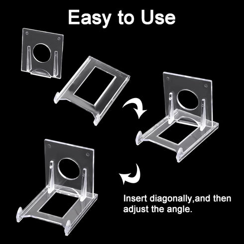 10 Pcs Mini Acrylic Plate Stands, Mini Clear Plastic Display Holders Adjustable Picture Plate Easels Stands for Display (S)...