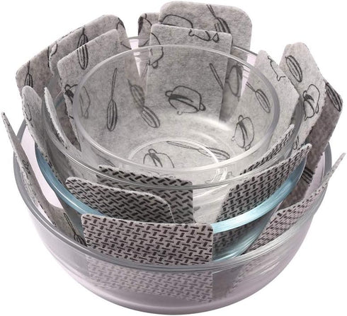 BOYAN Pot and Pan Protectors, Set of 12 and 3 Different Size, Cookware Protector Set/Felt Pots and Pans Divider Separator Pads Anti-Slip to Avoid ...