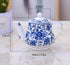123Arts Teapot, Ceramic Tea Pot, Blue and White Teapot, Tea Pot for Home Office, 13 Oz...
