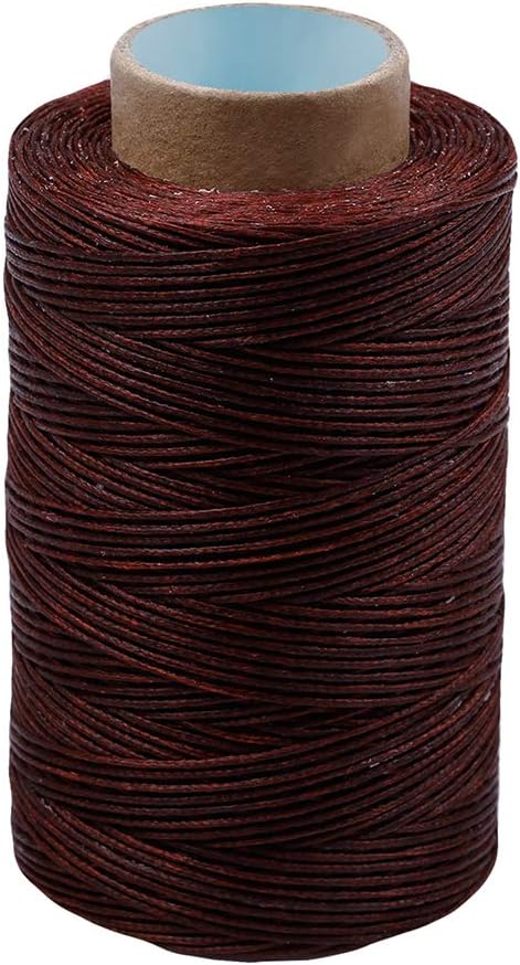 284 Yards Waxed Thread, 210D Heavy Duty for Leather Sewing, Upholstery, 0.8mm Flat Waxed for Bookbinding, Shoe Repairing, Leather Projects...
