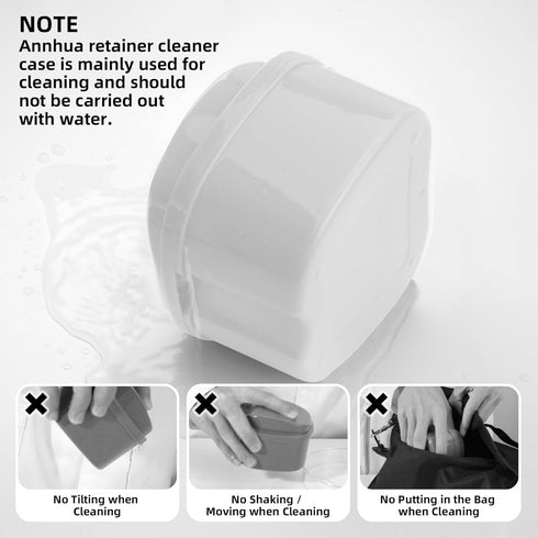 Annhua Dental Orthodontic Retainer Case Cleaning, Denture Cup Holder Case Travel, Denture Retainer Bath Box Storage Soaking Box...