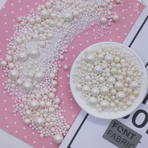Edible White Sugar Pearls Candy Sprinkles 120G/ 4.23Ounce Baking Cake Sprinkles Cupcake and Cake Topper Cookie Decorations Wedding Party Valentine...
