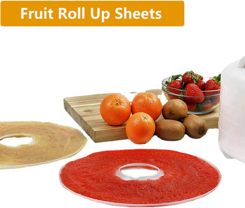 Round Fruit Leather Fruit Roll Up Tray Non stick Round Silicone Dehydrator Sheets Fruit Roll Sheets Food Machine Dryer Roll...