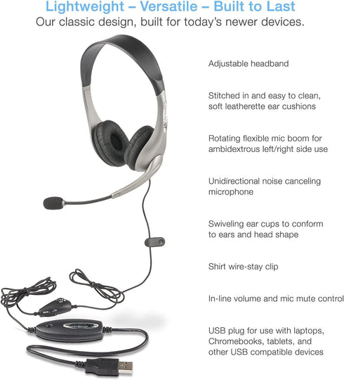Cyber Acoustics USB Stereo Headset (AC-851B)...