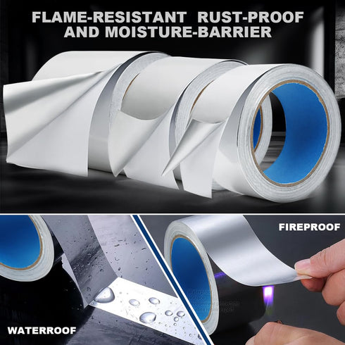 Aluminum Foil Duct Tape Heavy Duty 3.9 Mil, 2 Inch X 22 YD, Insulation Heat Resistant High Temperature Sealing and Patching for HVAC, Dryer Vent H...