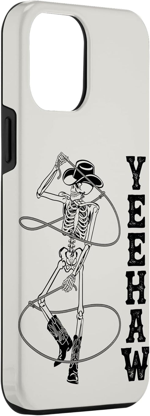 iPhone 14 Plus Western Cowboy Skeleton Yeehaw Rodeo Southern Country Music Case...