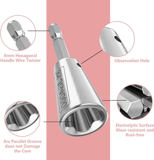Wire Twister Tool for Drill,2024 Upgrades Wire Nut Twister?Wire Twisting Stripping Tools for Drill Profession Electricians Tool,Wire Connector Dri...