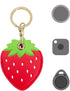 Cute Leather Keychain Case for Apple AirTag, Tile Mate, Galaxy SmartTag, eufy SmartTrack Link and Key Fob, Anti-Scratch (strawberry)...