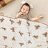 Baby Blanket Double Layer Cotton Muslin Thick Quilt Neutral 40x40Inch Soft Throw Blanket Bear Pattern...