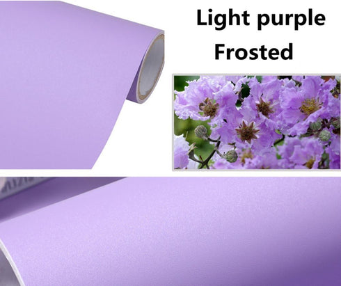 Solid Color Frosted Waterproof Wallpaper Shelf Drawer Liner Self-Adhesive Cabinet Sticker 15.6 Inch by 98 Inch (Light Purple)...