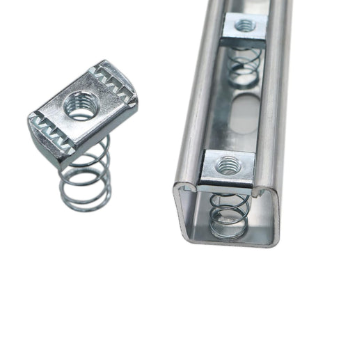 Strut Channel Nuts, 3/8-16 Spring Channel Nuts with Zinc Electroplate Finish, Long Spring Nuts Great for Use with Strut Channel (10 Pack)...