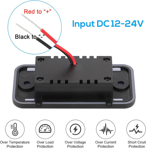 12V RV USB Outlet, Dual USB Quick Charge 3.0 Port Charger Socket, 12V USB Outlet with LED Indicator and Power Switch for ATV Car Boat Marine Truck...