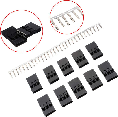 CHENBO 620pcs 2.54mm/0.1" Connectors Wire Jumper Cable Pin Header Connector Housing Assortment Kit Male Female Crimp Pin Connector Terminal Pitch ...