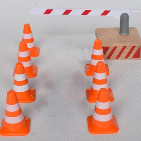 STOBOK Traffic Cone, 7pcs Traffic Signs Toys Miniature Traffic Road Cone Construction Toys Mini Cones Kids DIY Traffic Roadblock Toy for Kids Educ...