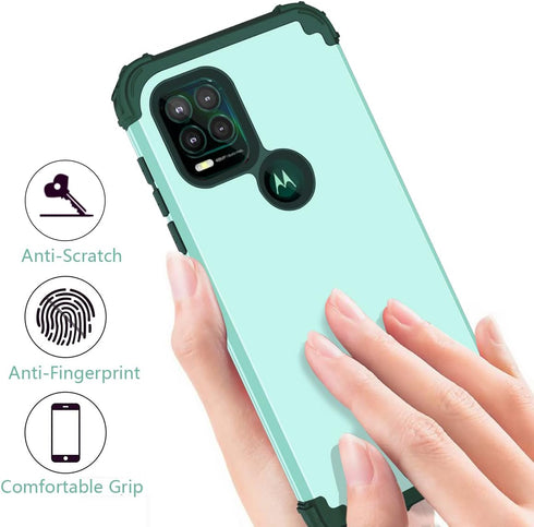 Case for Moto G Stylus 5G, 3 in 1 Hard PC Silicone Bumper Heavy Duty Shockproof Antiscratch Protective Case, Green...