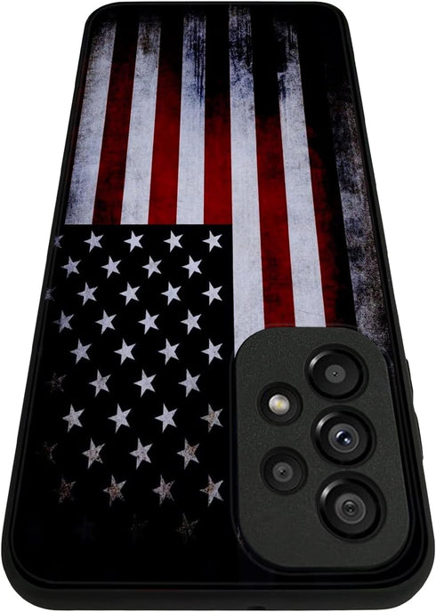 Tnarru Compatible with Samsung Galaxy A23 Case American Flag Pattern Hard PC Back and Soft TPU Sides Scratchproof Shockproof Protective Case for S...