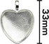 Bastex Heart Shaped Pendants for Jewelry Making. 80 pieces of DIY Pendant Tray Necklace Charms, Includes Metal Bezels and Cabochons - 1 inch, Silv...