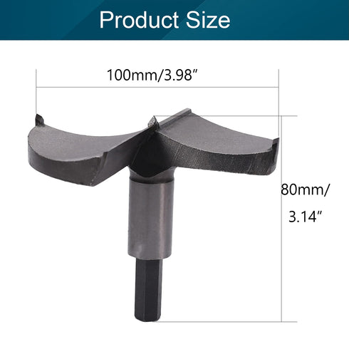 Utoolmart Forstner Drill Bits, 100mm Cemented Carbide Wood Cutter Tool, Hex Shank Woodworking Hole Saw Cutter, 80mm Length Woodworking Hole Boring...