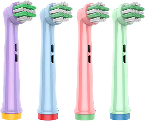 4pcs Kids Toothbrush Replacement Heads Compatible with Oral B Electric Toothbrush, Soft Bristles and Small Heads for EB-P Series 4 color...