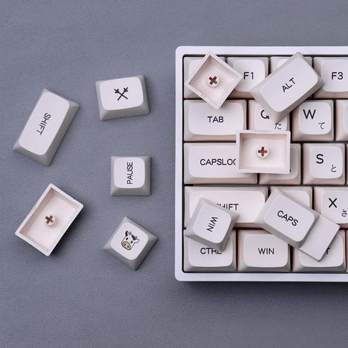 PBT Dye-Sub Keycaps 138 Keys XDA Profile Honey Milk Keycaps Set Fit for 61/64/87/104/108 Mechanical Keyboard Cherry Mx Switches...