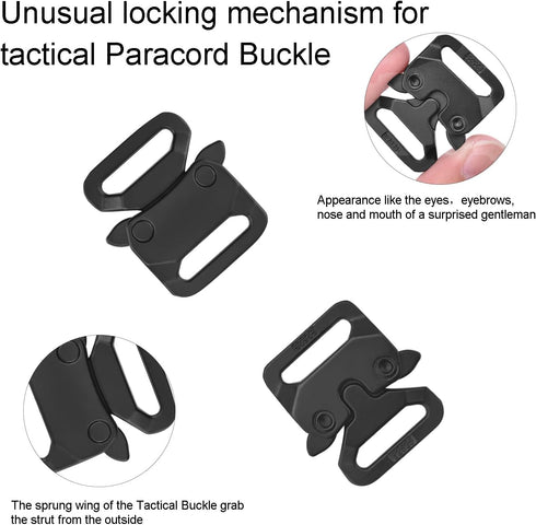 CooBigo 5/8" Paracord Bracelet Buckle Clip 2 PCS Paracord Clasps for Bracelets, Metal Buckles Pet Collar Hardware Tactical Buckle Backpack Keychai...