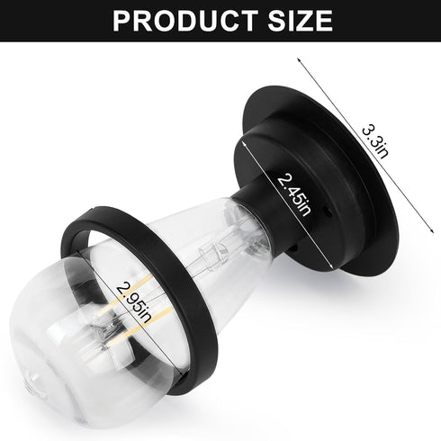 Replacement Solar Light Tops-2 Pack Solar Light Bulbs-with Bulb for Solar Lantern Light Multi-Size Adjustment and Multi-Purpose Use...