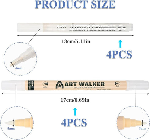 8 Pack Black and White Acrylic Paint Pens, Single & Dual Tip Fine Point Paint Pens, Permanent Paint Marker, Waterproof, Quick Dry for Rock Paintin...