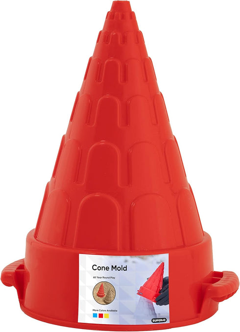 Superio Sand Shaper Tower and Cone Shape, Sand Box Castle Tower Red 10" Kids Durable Outdoor Toys Winter Snow Fort, Snow Castle, Summer Sand Box, ...