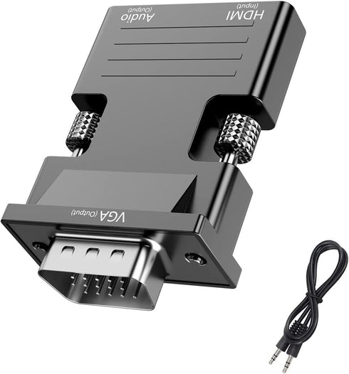 VGA to HDMI VGA to HDMI-Compatible Adapter Converter 1080P HDMI-Compatible Female to VGA Adapter for PC Laptop HDTV Movie Projector...