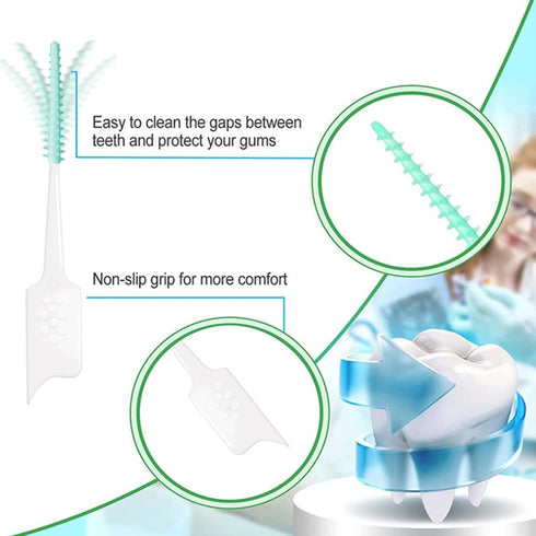 120 Pcs Disposable Interdental Brush Braces Cleaning Brush, Toothpick Dental Tooth Cleaning Tool for Oral Deep Clean Health Care...