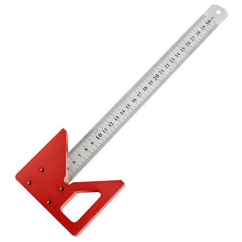 TOOLCOOL Circle Center Finder Tool Woodworking Centering Tool 45 Degree Angle Maker Draw Scribe Line Ruler Aluminum Alloy...