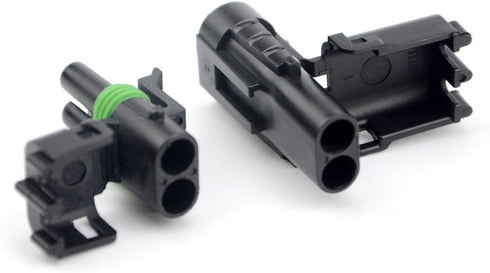 Weather Pack 2 PIN Connectors 5 Sets 12-16 AWG used for cars, trucks, motorcycle, boat, trailer, marine, jetski (2 PIN)...