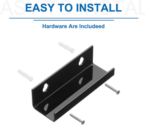 MECCANIXITY 6 Pack Acrylic Shelves for Wall Storage, 4 Inch Floating Shelves Display Shelf for Bathroom, Bedroom, Living Room, Home Decor, Black...