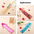 50Pcs Light Purple Organza Hand Fan Bags, 2x10 Inches Folding Drawstring Gift Pouch for Party Wedding Favors...