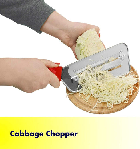 YukaBa Cabbage Kitchen Knife Slicer Chopper Shredder Sauerkraut Cutter Coleslaw Grater (Red-A)...
