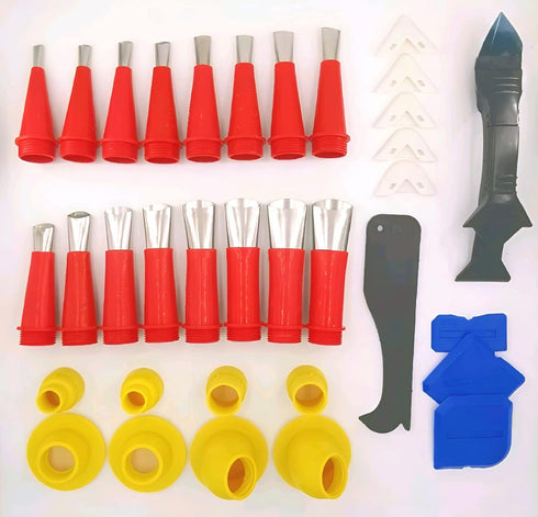 34-Piece Caulking Tool Set Easy Caulking Finisher Set Silicone Caulking Tool Sealant Remover...