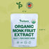 Organic Monk Fruit Sweetener, 125g (4.41oz), No Fillers Pure USDA Organic Monk Fruit Extract Powder with No Aftertaste, Zero Calorie & Zero Carbs,...