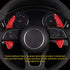 KIMISS 2pcs Aluminum Alloy Car Steering Wheel Shift Paddle Blade Shifter Extension for A3/A4L 2013-2016, for A5 2012-2016, etc Bright Red Color Ac...