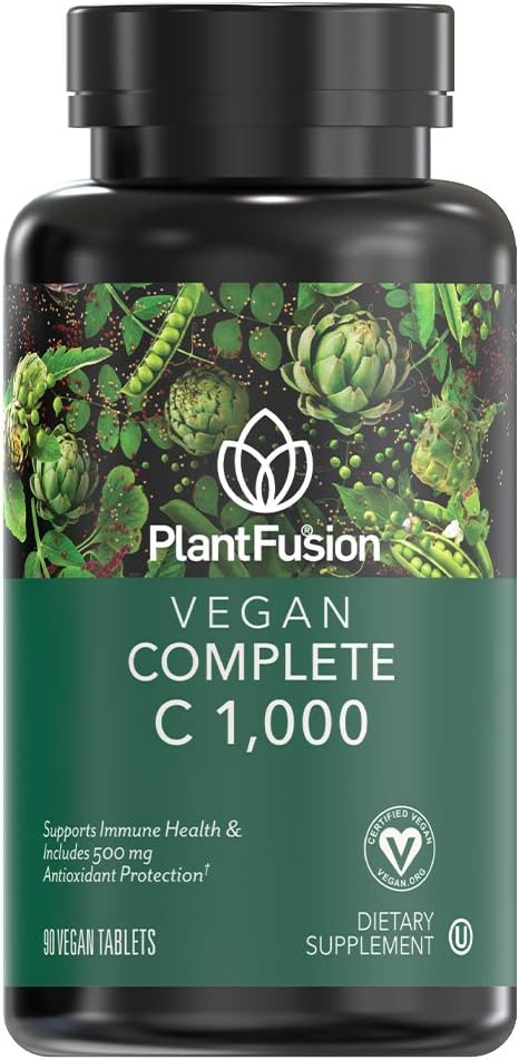 PlantFusion Vegan Vitamin C 1,000 | with Rutin, Hesperidin and 500mg Bioflavonoid Complex | Supports Immune Health | 90 Vegan Tablets...