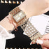 Weicam Women Girls Luxury Crystal Square Dial Hollow Bangle Bracelet Analog Quartz Wrist Watch...