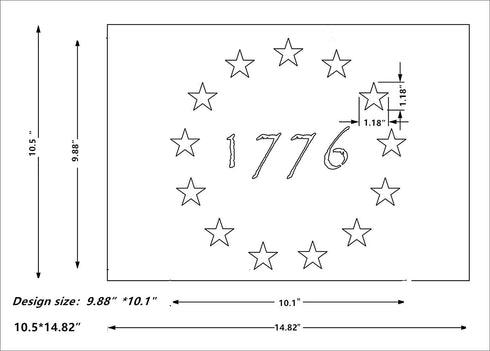 Large U.S. Military Logo Stencil(Set of 2) for Painting on Wood, Fabric, Walls, Airbrush + More | Reusable Mylar Template (1776 Flag)...